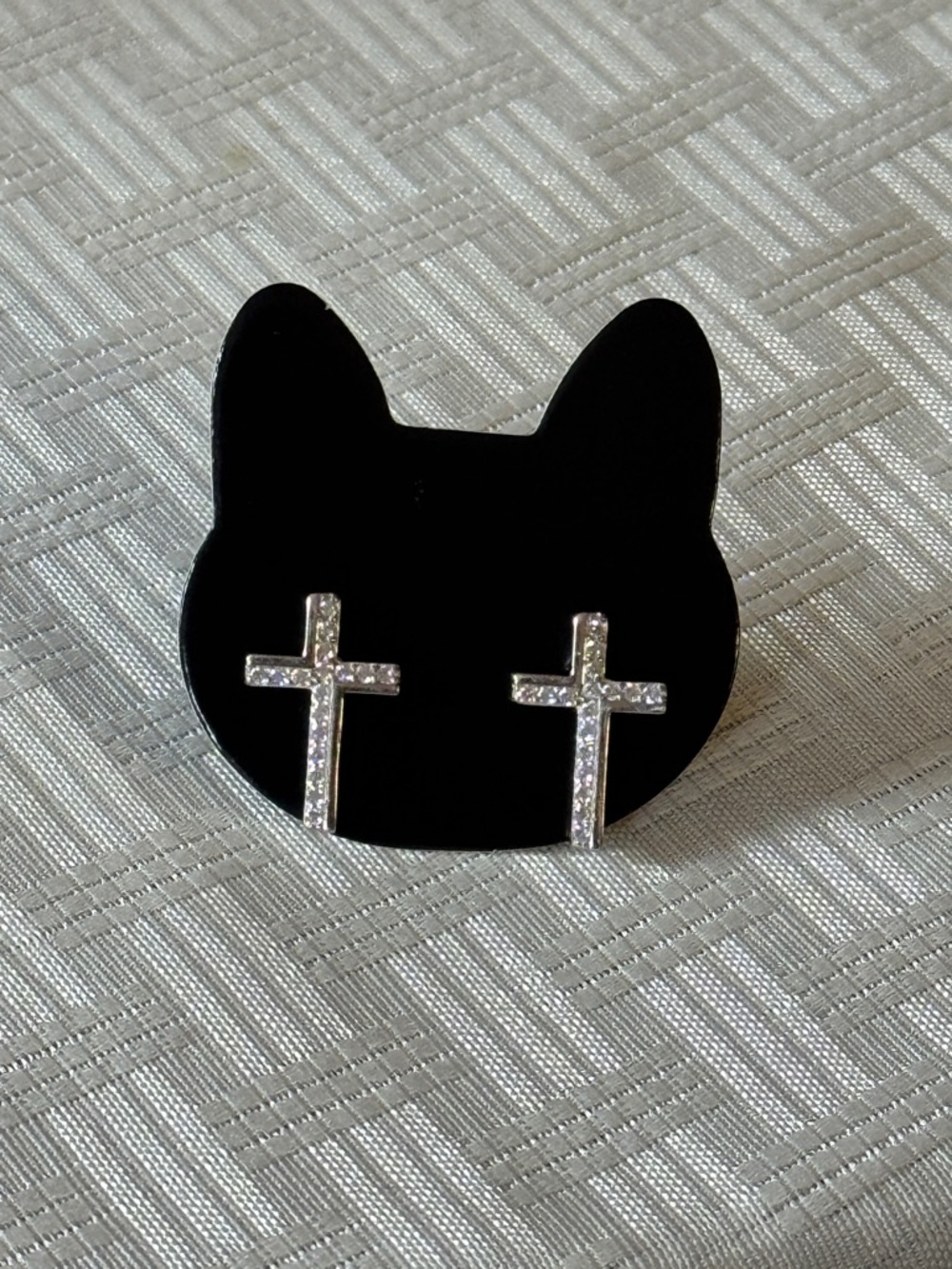 Sterling Silver 925 CZ Stud Earrings - Dainty Religious Jewelry
